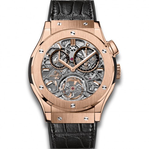 Hublot Tourbillon Skeleton King Gold 18 Carat King Gold Men's Watch 506.OX.0180.LR watches