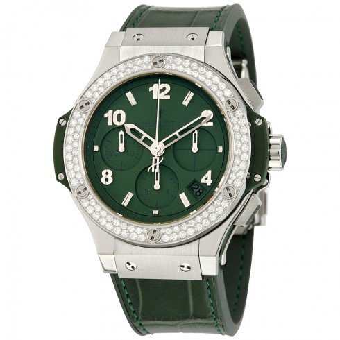 Hublot Tutti Frutti Matte Green Dial Automatic Green Alligator Rubber Diamond Ladies Watch 341.SV.5290.LR.1104 watches