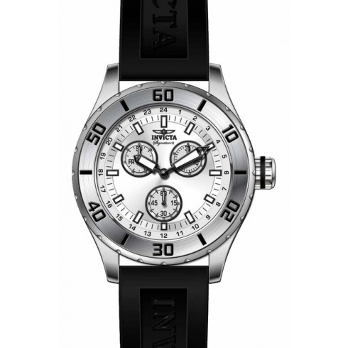 Invicta Signature Chronograph Silver Dial Black Polyurethane Men's Watch 7053 watches