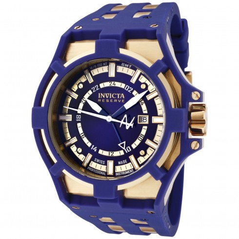 Invicta Akula Gold Tone and Blue Rubber Men's Watch 0629 watches