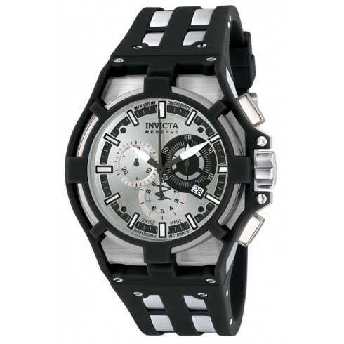 Invicta Akula Reserve Chronograph Silver Dial Black Polyurethane Men's Watch 14011 watches