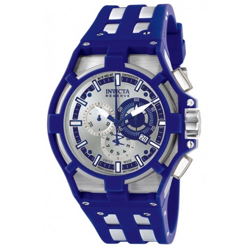 Invicta Akula Reserve Chronograph Silver Dial Blue Polyurethane Men's Watch 14009 watches