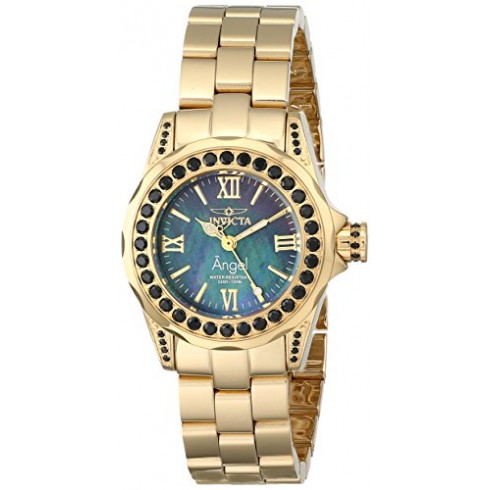 Invicta Angel Black Mother of Pearl Dial Gold-tone Ladies Watch 15054 watches