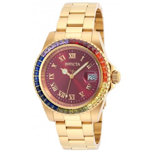Invicta Angel Burgundy Dial Gold-plated Ladies Watch 20023 watches