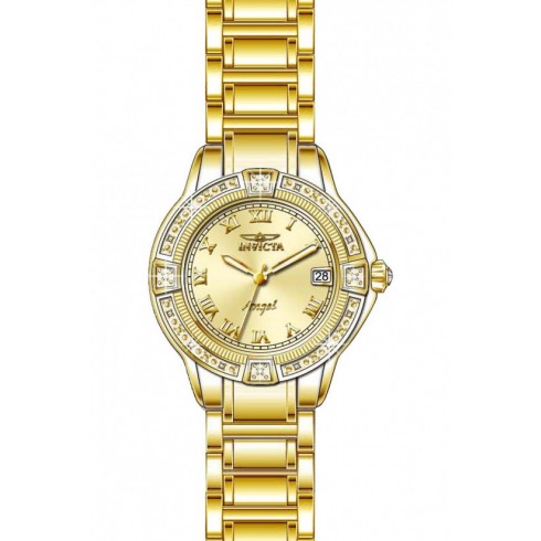 Invicta Angel Champagne Dial Cyrstal-set Gold Ion-plated Ladies Watch 14802 watches