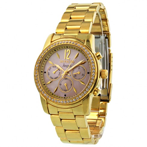 Invicta Angel GMT Diamond Accented Goldtone Ladies Watch 11771 watches