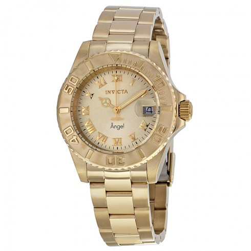 Invicta Angel Gold Dial 18kt Gold Ion-plated Ladies Watch 14321 watches