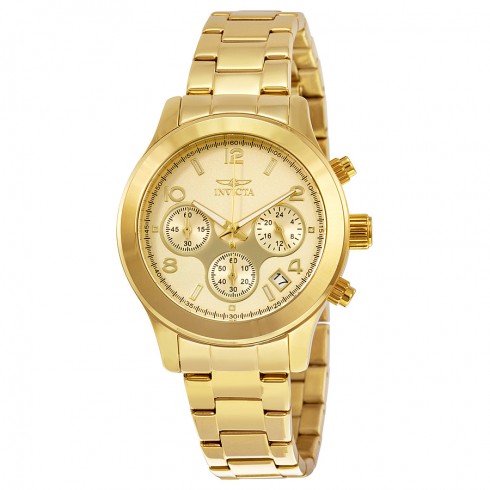 Invicta Angel Gold Dial Gold-tone Stainless Steel Chronograph Ladies Watch 19217 watches
