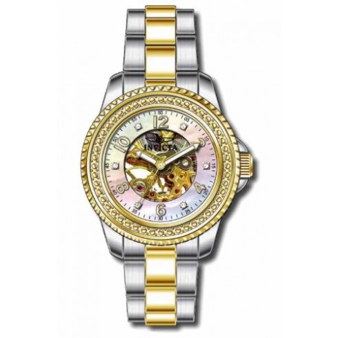 Invicta Angel Mechanical Skeletal Dial Two-tone Ladies Watch 16702 watches