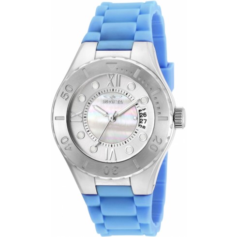 Invicta Angel Mother of Pearl Dial Blue Silicone Ladies Watch 19392 watches