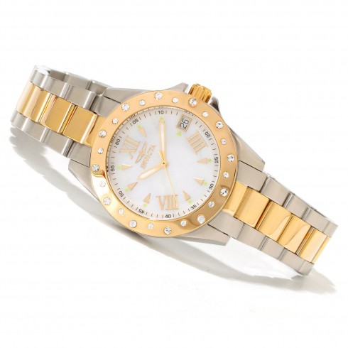 Invicta Angel Mother of Pearl Dial Two-Tone Stainless Steel Ladies Watch 12855 watches