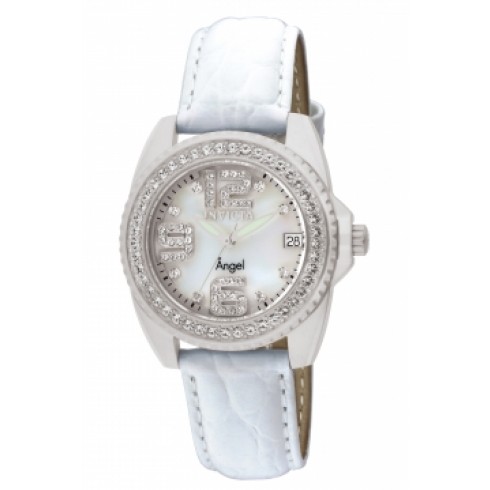 Invicta Angel Mother of Pearl Dial White Leather Ladies Watch 1119 watches