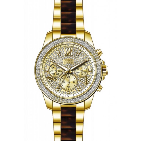 Invicta Angel Multi-Function Gold Crystal-set Gold-plated Ladies Watch 20509 watches