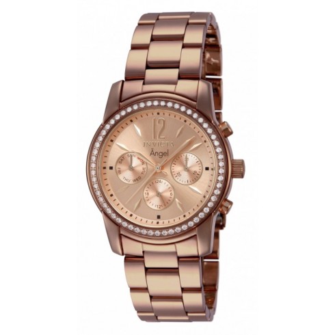 Invicta Angel Multi-Function Pink Dial Brown Ion-plated Ladies Watch 11773 watches