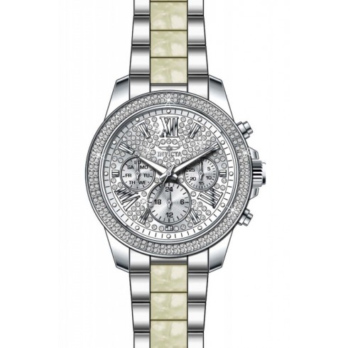 Invicta Angel Multi-Function Silver Crystal-set Stainless Steel and Pearl Tortoise-shell Ladies Watch 20507 watches