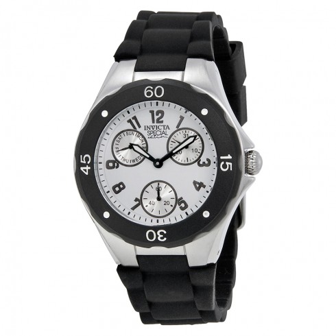 Invicta Angel Multi-Function Silver Dial Black Silicone Ladies Watch 18787 watches