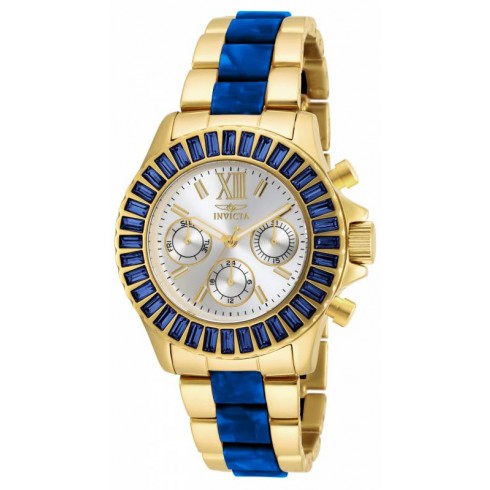 Invicta Angel Multi-Function Silver Dial Gold-plated Blue Acetate Ladies Watch 18871 watches