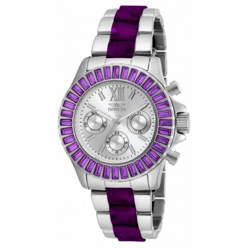 Invicta Angel Multi-Function Silver Dial Stainless Steel Purple Acetate Ladies Watch 18870 watches