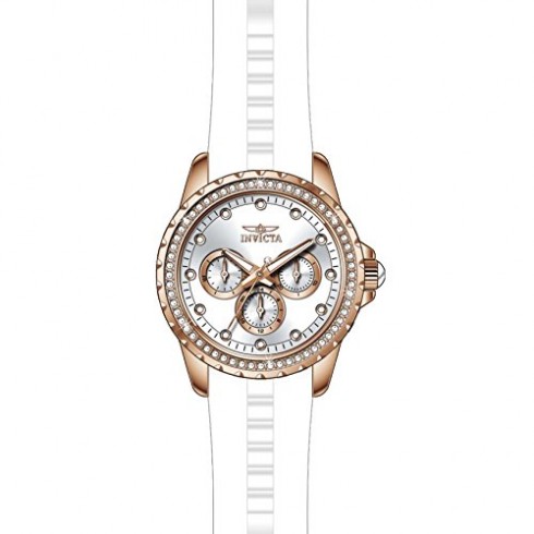 Invicta Angel Multi-Function Silver Dial White Polyurethane Ladies Watch 21901 watches