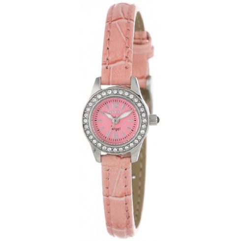 Invicta Angel Pink Dial Pink Synthetic Leather Band Ladies Band 13659 watches