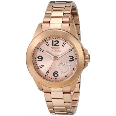Invicta Angel Rose Gold tone with Crystal Heart Dial Ladies Casual Watch 17934 watches