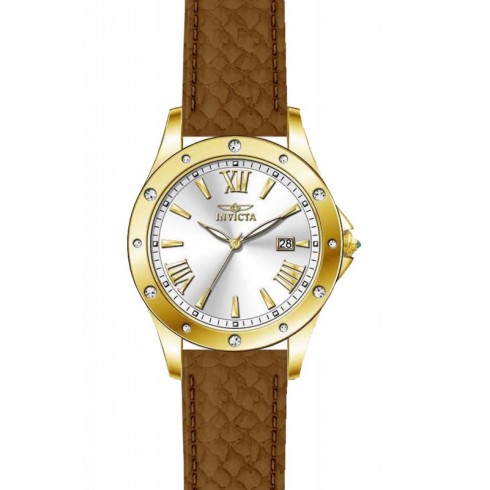 Invicta Angel Silver Dial Brown Leather Ladies Watch 14841 watches