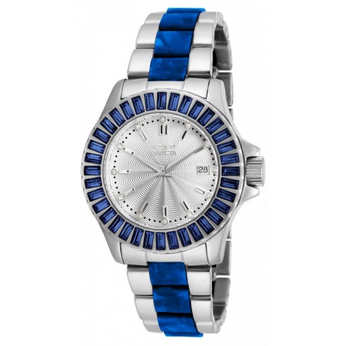 Invicta Angel Silver Dial Stainless Steel with Blue Horne Plastic Ladies Watch 18876 watches