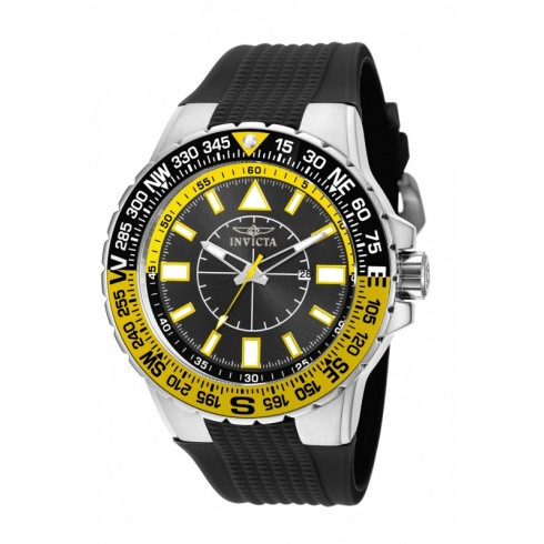 Invicta Aviator Black Dial Men's Black Silicone Watch 19267 watches