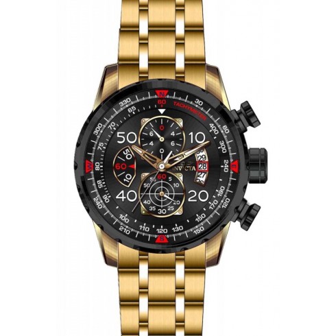 Invicta Aviator Chronograph Black Dial Gold-plated Men's Watch 17206 watches