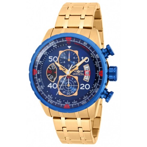 Invicta Aviator Chronograph Blue Dial 18kt Gold-plated Men's Watch 19173 watches