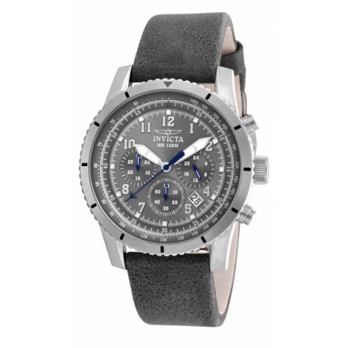 Invicta Aviator Chronograph Gunmetal Dial Gray Leather Men's Watch 18924 watches