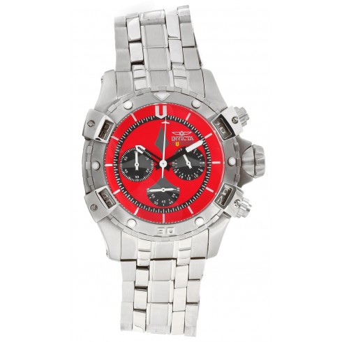Invicta Aviator Chronograph Red Sunray Dial Stainless Steel Men's Watch 80253 watches