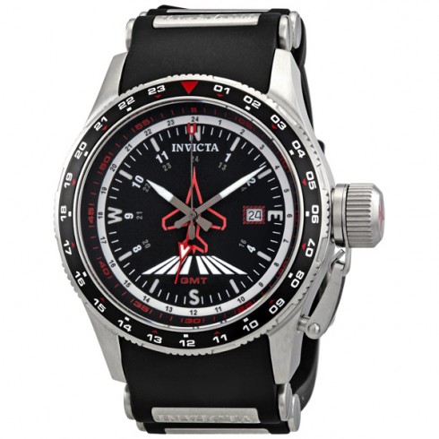 Invicta Aviator Flight Collection Black Dial Stainless Steel GMT Men's Watch 1753 watches