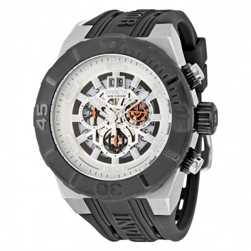 Invicta Aviator Skeleton Dial Grey Polyurethane Men's Watch 15891 watches