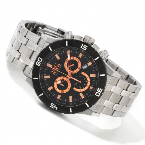 Invicta Black Dial Stainless Steel Chronograph Men's Watch 0389 watches
