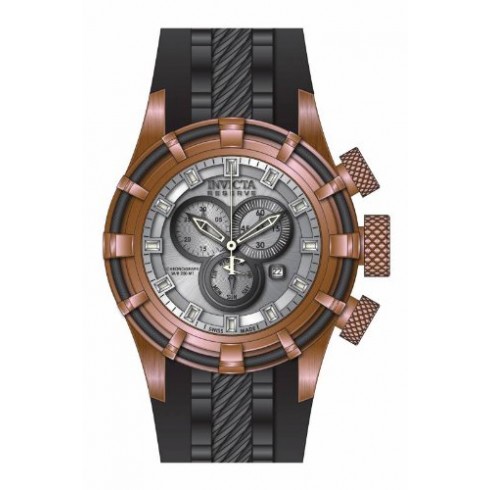 Replica Invicta Bolt Chronograph Antique Silver Dial Black Silicone Men's Watch 15776 Watch