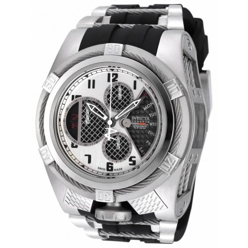 Invicta Bolt Chronograph Antique Silver Dial Stainless Steel Black Polyurethane Men's Watch 16319 watches
