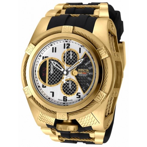 Invicta Bolt Chronograph Antique Silver Gold-plated Black Polyurethane Men's Watch 16320 watches