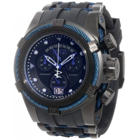 Invicta Bolt Chronograph Black and Blue Dial Rubber Men's Watch 12301 watches