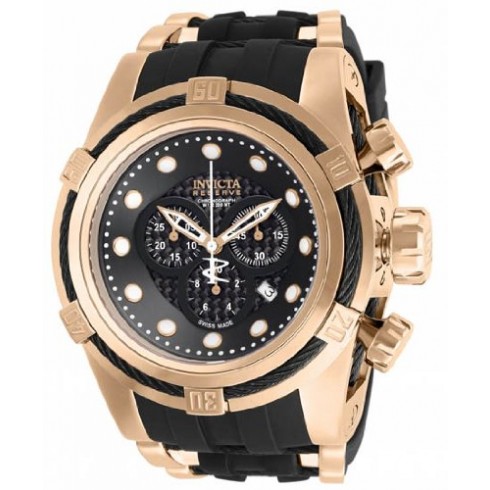 Invicta Bolt Chronograph Black Carbon Fiber Dial Rose Gold-tone PVD Men's Watch 12667 watches