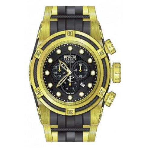 Invicta Bolt Chronograph Black Dial Two-tone Gold-tone And Black PVD Men's Watch 12666 watches