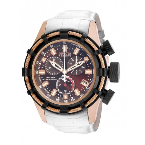 Invicta Bolt Chronograph Brown Dial White Leather Men's Watch 15266 watches