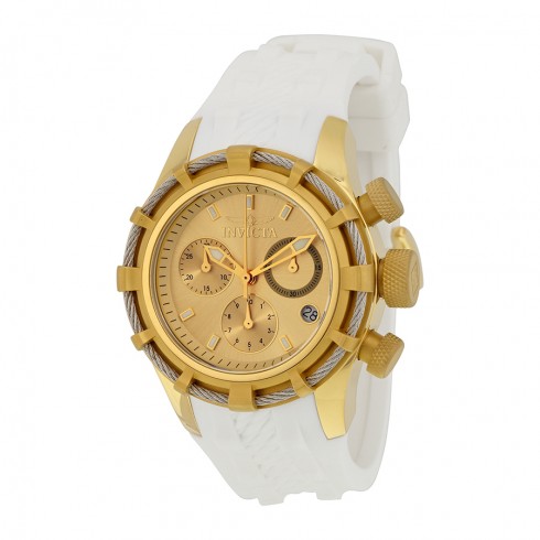 Invicta Bolt Chronograph Champagne Dial White Silicone Men's Watch 16107 watches