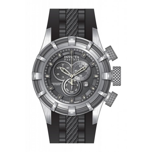Invicta Bolt Chronograph Grey Dial Black Silicone Men's Watch 15783 watches