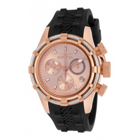 Invicta Bolt Chronograph Rose Dial Black Silicone Men's Watch 16106 watches