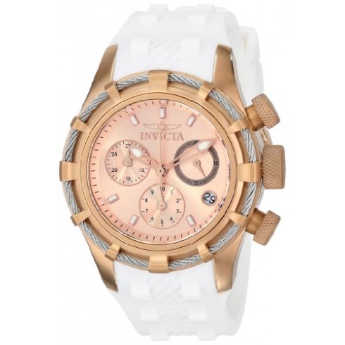 Invicta Bolt Chronograph Rose Dial White Silicone Ladies Watch 16105 watches