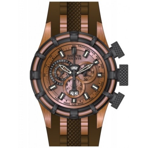 Invicta Bolt Chronograph Rose Gold Dial Brown Polyurethane Men's Watch 80666 watches