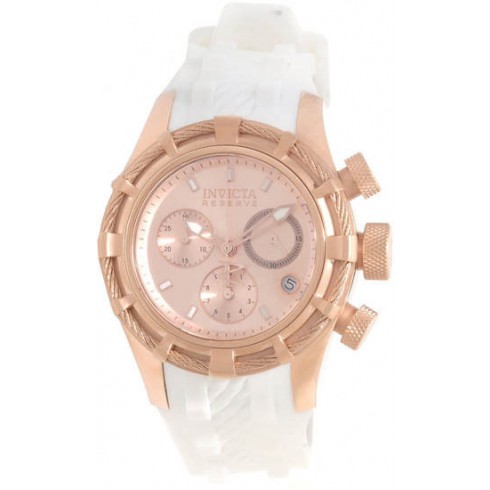 Invicta Bolt Chronograph Rose Gold Dial White Rubber Ladies Watch 14779 watches