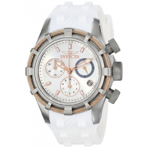 Invicta Bolt Chronograph Silver Dial White Silicome Ladies Watch 16104 watches