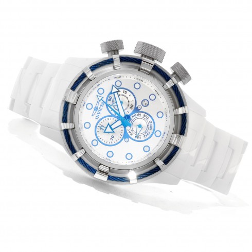 Invicta Bolt Chronograph Silver White Dial White Ceramic Men's Watch 13848 watches